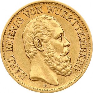 Germany Württemberg 10 Mark 1879 F