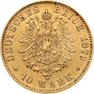 Germany Württemberg 10 Mark 1879 F