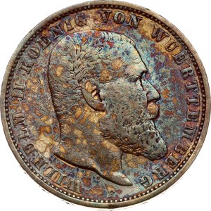 Germany Württemberg 5 Mark 1892 F