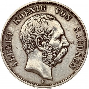 Saxony 5 Mark 1893 E