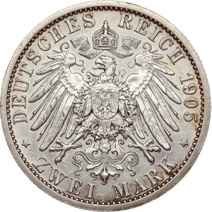 Germany Schwarzburg-Sondershausen 2 Mark 1905 A Silver Jubilee