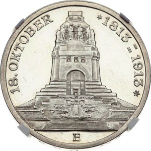 Germany Saxony 3 Mark 1913 E Battle of Leipzig PROOF DETAILS