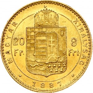 Hungary 20 Francs / 8 Forint 1887 KB