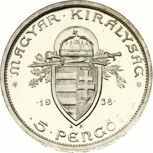 Hungary 5 Pengo 1938 BP Death of St Stephan