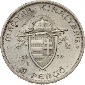 Hungary 5 Pengo 1938 BP Death of St Stephen