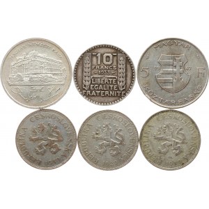 Hungary 5 Forint 1947 & 200 Forint 1992 with Coins of Different Countries Lot of 6 coins