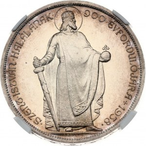 Hungary 5 Pengo 1938(1965 Restrike) St. Stephan NGC PF 63