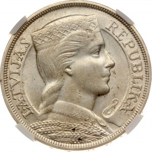 Latvia 5 Lati 1931 NGC AU 58