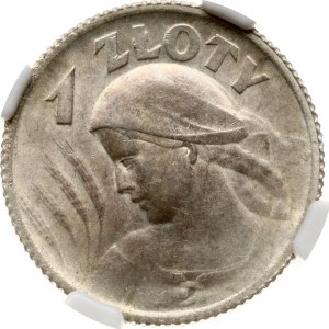 Polska 1 złoty 1924 Paryż NGC MS 63