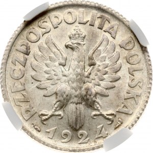 Polska 1 złoty 1924 Paryż NGC MS 63