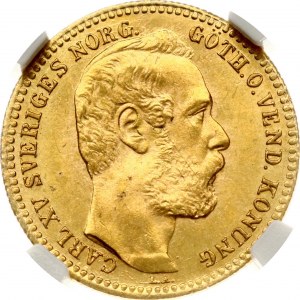 Sweden 1 Carolin / 10 Francs 1868 NGC MS 64