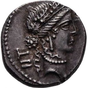 Julius Caesar, 48 - 47 př.Kr., AR Denár, Hlava Venuše zprava, nápis IIT. / galské