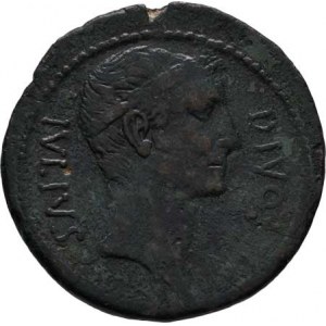 Julius Caesar a Octavianus, 38 př.Kr., AE Sestercius, DIVOS.IVLIVS., hlava Julia Caesara