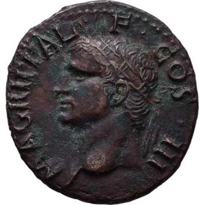 Marcus Agrippa - posmrtná ražba za Caliguly, AE As, Rv:S.C., stojící Neptun, podobný jako S.456,