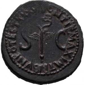 Tiberius, 14 - 37, AE As, Rv:PONTIF.MAXIM.TRIBVN.POTEST.XXXVII.S.C.,