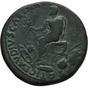 Nero Claudius Drusus - pamětní ražba za Claudia, AE Sestercius, Rv:TI.CLAVDIVS.CAESAR.AVG.P.M.TR.P
