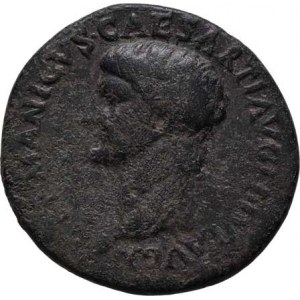 Germanicus - restituční ražba za Tita, AE As, Rv:IMP.T.CAES.DIVI.VESP.F.AVG.REST. okolo