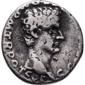 Caligula, 37 - 41, AR Denár, Rv: hlava Augusta mezi hvězdami, S.neuvádí,