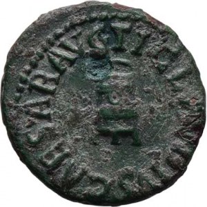 Claudius, 41 - 54, AE Quadrans, modius/ Rv: PON.M.TR.P.IMP.COS.DES.IT.