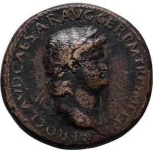 Nero, 54 - 68, AE Sestercius, Rv:ROMA.S.C., sedící Roma, RIC.398,