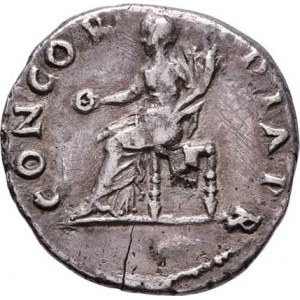 Vitelius, duben - prosinec 69, AR Denár, Rv:CONCORDIA.P.R., sed.Concordia, RIC.66,