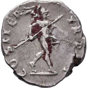Vespasianus, 69 - 79, AR Denár, Rv:COS.ITER.TR.POT., Mars kráčející