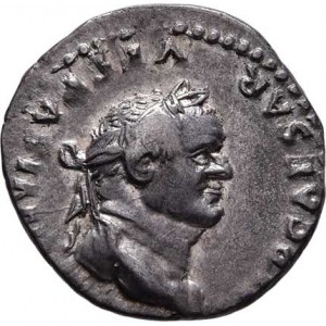 Vespasianus, 69 - 79, AR Denár, Rv:PON.MAX.TR.P.COS.VII., sedící Pax,