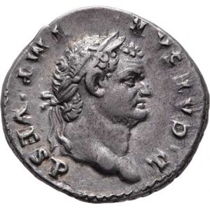 Titus - jako césar, 69 - 79, AR Denár, Rv:PONTIF.TR.POT., okřídlený caduceus,