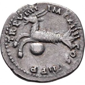 Titus, 79 - 81, AR Denár, Rv:TR.P.VIIII.IMP.XIIII.COS.VII.P.P.,