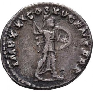 Domitianus, 81 - 96, AR Denár, Rv:IMP.XXI.COS.XV.CENS.P.P.P., stojící