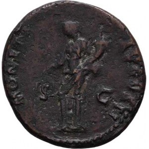 Domitianus, 81 - 96, AE As, Rv:MONETA.AVGVSTI.S.C., stojící Moneta,