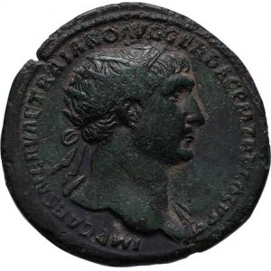 Traianus, 98 - 117, AE Dupondius, Rv:SPQR.OPTIMO.PRINCIPI.S.C., stojící