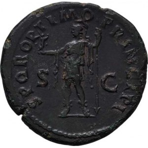 Traianus, 98 - 117, AE Dupondius, Rv:SPQR.OPTIMO.PRINCIPI.S.C., stojící