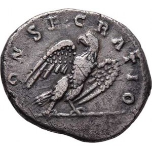 Marciana, posmrtná ražba za Traiana, 98 - 117, AR Denár, Rv:CONSECRATIO., sedící orel, RIC.745,