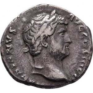 Hadrianus, 117 - 138, AR Denár, Rv:ROMAE.AETERNAE., sedící Roma zleva,