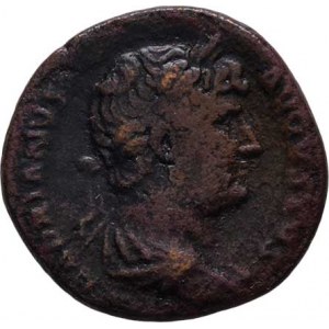 Hadrianus, 117 - 138, AE Semis, Rv:COS.III.S.C., sedící Roma zleva,