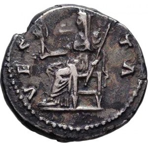 Sabina, manželka Hadriana, AR Denár, Rv:VESTA., sedící Vesta zleva, S.1090,