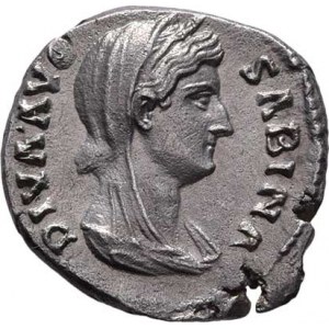 Sabina - manželka Hadriana - posmrtná ražba, AR Denár, Rv:PIETATI.AVG., oltář, S.1103, RIC.422a