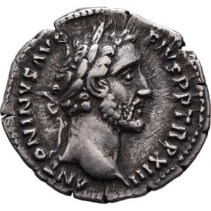 Antoninus Pius, 138 - 161, AR Denár, Rv:COS.IIII., stojící Fortuna, RIC.188,