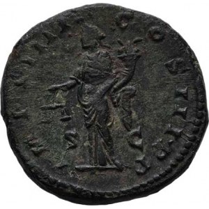 Marcus Aurelius, 161 - 180, AE Dupondius, Rv:IMP.VIIII.COS.III.P.P.S.C., stoj.
