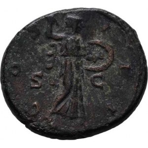 Marcus Aurelius, 161 - 180, AE As, Rv:COS.III.S.C., Minerva kráčející doprava,