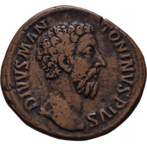 Marcus Aurelius - posmrtná ražba za Commoda, AE Sestercius, Rv:CONSECRATIO.S.C., orel nese