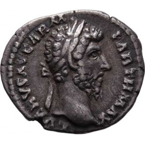 Lucius Verus, 161 - 169, AR Denár, Rv:PAX.TR.P.VI.IMP.IIII.COS.II., stojící
