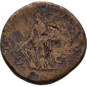 Didius Julianus, rok 193 (66 dní), AE Sestercius, Rv:P.M.TR.P.COS.S.C., stoj. Fortuna,