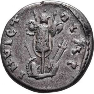 Septimius Severus, 193 - 211, AR Denár, Rv:INVICTO.IMP., trofej a zbraně, RIC.389