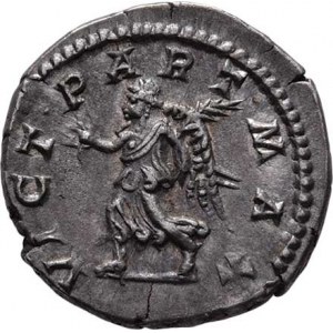 Septimius Severus, 193 - 211, AR Denár, Rv:VICT.PART.MAX., Victoria kráčející