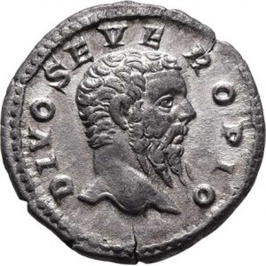 Septimius Severus - posmrt. ražba za Caracally a Gety, AR Denár, Rv:CONSECRATIO., pohřební hranic