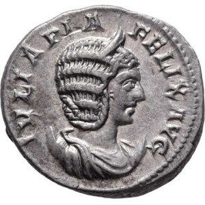 Julia Domna, matka Caracally, AR Antoninianus, Rv:VENVS.GENETRIX., sedící Venuše
