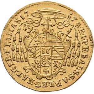Salzburg, Zikmund III. Schrattenbach, 1753 - 1771, Dukát 1757 MK, Zot.2907, Pr.2247, KM.381, 3.475g