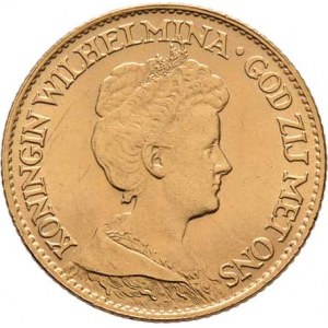 Nizozemí, Wilhelmina, 1890 - 1948, 10 Gulden 1917, Utrecht, KM.149 (Au900), 6.704g,